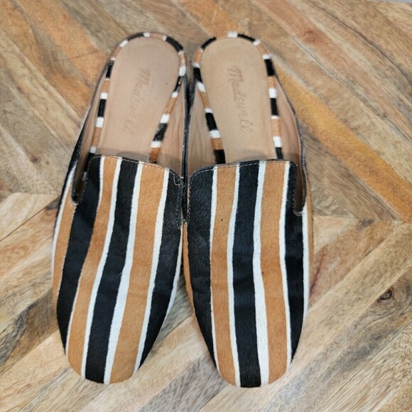 Madewell The Willa Loafer Mule in Striped Calf Hair Slip-On Size 6.5 - Picture 5 of 9